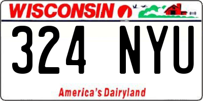 WI license plate 324NYU