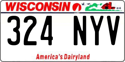 WI license plate 324NYV