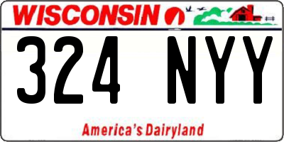 WI license plate 324NYY