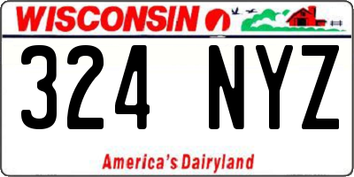 WI license plate 324NYZ