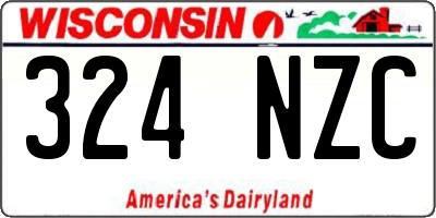 WI license plate 324NZC