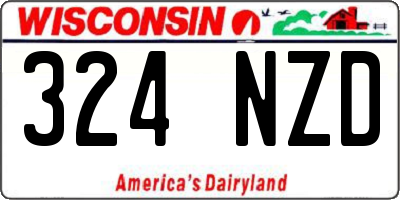 WI license plate 324NZD