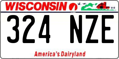 WI license plate 324NZE