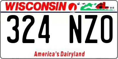 WI license plate 324NZO