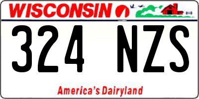 WI license plate 324NZS