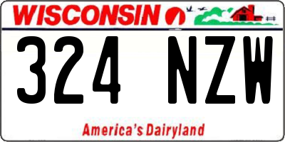 WI license plate 324NZW