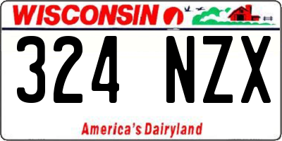 WI license plate 324NZX