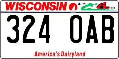 WI license plate 324OAB