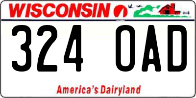 WI license plate 324OAD