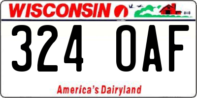 WI license plate 324OAF