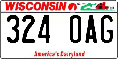 WI license plate 324OAG