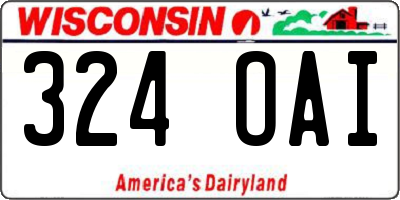 WI license plate 324OAI