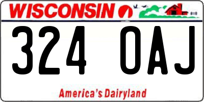 WI license plate 324OAJ