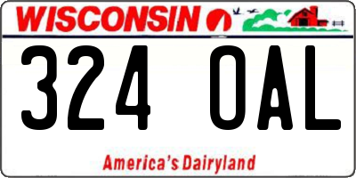 WI license plate 324OAL