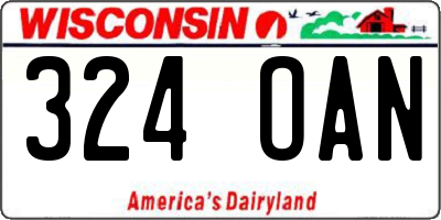 WI license plate 324OAN