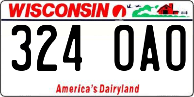 WI license plate 324OAO