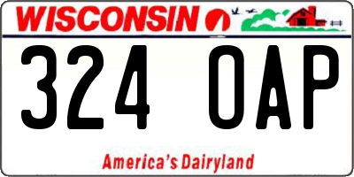 WI license plate 324OAP