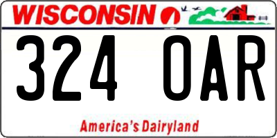 WI license plate 324OAR