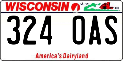 WI license plate 324OAS