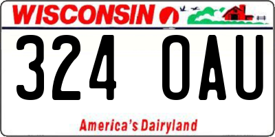 WI license plate 324OAU
