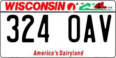 WI license plate 324OAV