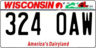 WI license plate 324OAW