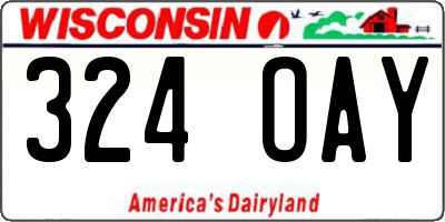 WI license plate 324OAY