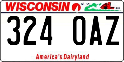 WI license plate 324OAZ