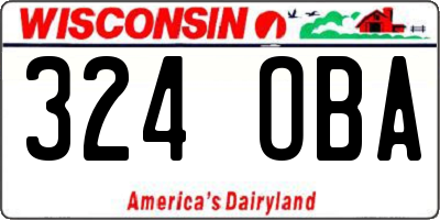 WI license plate 324OBA