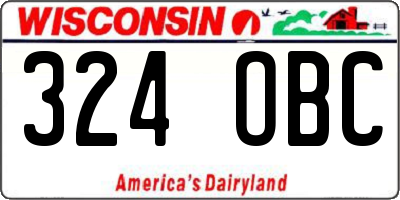 WI license plate 324OBC