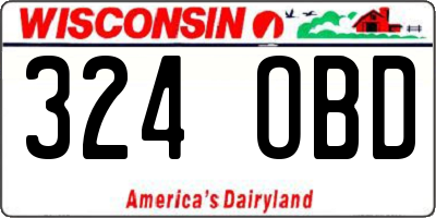 WI license plate 324OBD