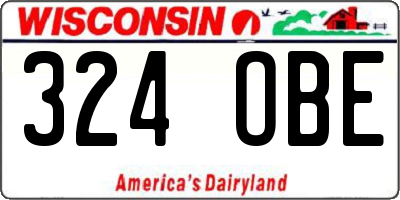 WI license plate 324OBE