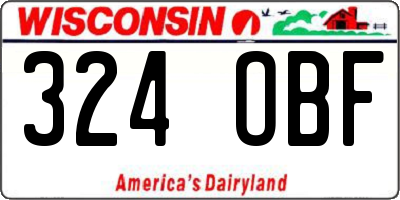 WI license plate 324OBF