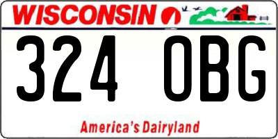 WI license plate 324OBG