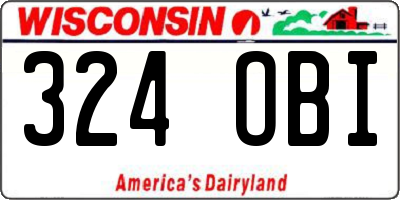 WI license plate 324OBI