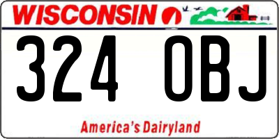 WI license plate 324OBJ