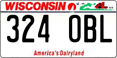 WI license plate 324OBL