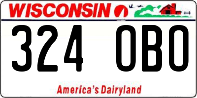 WI license plate 324OBO