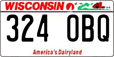 WI license plate 324OBQ