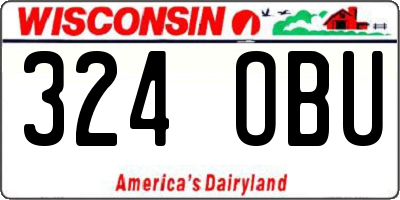 WI license plate 324OBU