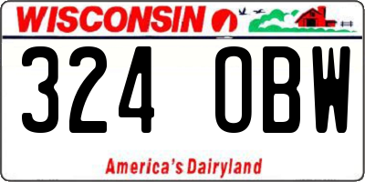 WI license plate 324OBW
