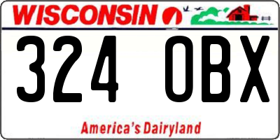 WI license plate 324OBX