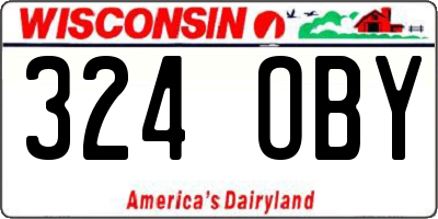 WI license plate 324OBY