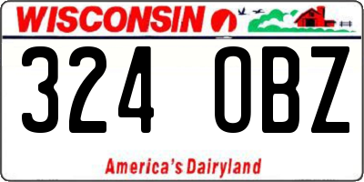 WI license plate 324OBZ