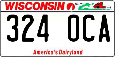 WI license plate 324OCA