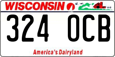 WI license plate 324OCB