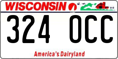WI license plate 324OCC