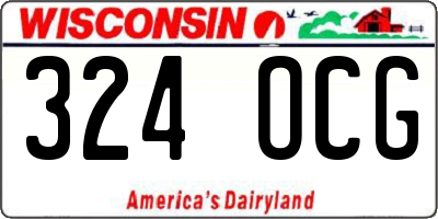 WI license plate 324OCG