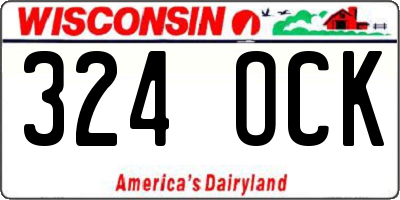 WI license plate 324OCK