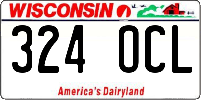 WI license plate 324OCL